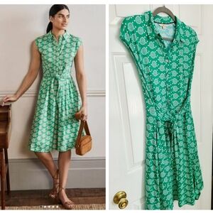 Boden Tie Waist Jersey Shirt Dress